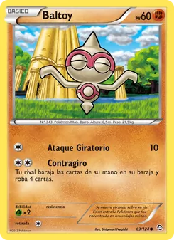 Carta Baltoy de la expansión Dragones Majestuosos, número 63/124