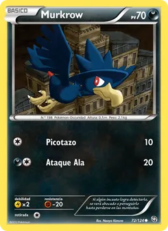 Carta Murkrow de la expansión Dragones Majestuosos, número 72/124