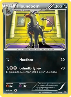 Carta Houndoom de la expansión Dragones Majestuosos, número 75/124