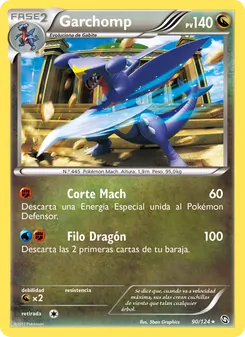 Carta Garchomp de la expansión Dragones Majestuosos, número 90/124