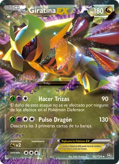 Carta Giratina-EX de la expansión Dragones Majestuosos, número 92/124