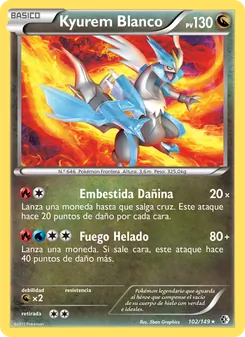 Carta Kyurem Blanco de la expansión Fronteras Cruzadas, número 102/149