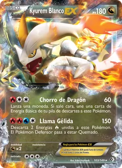 Carta Kyurem Blanco-EX de la expansión Fronteras Cruzadas, número 103/149