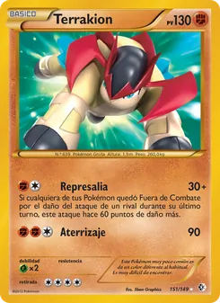 Carta Terrakion de la expansión Fronteras Cruzadas, número 151/149