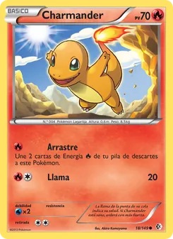 Carta Charmander de la expansión Fronteras Cruzadas, número 18/149