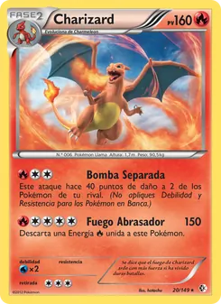 Carta Charizard de la expansión Fronteras Cruzadas, número 20/149
