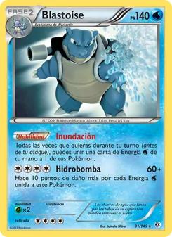 Carta Blastoise de la expansión Fronteras Cruzadas, número 31/149