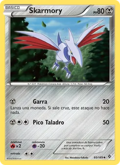 Carta Skarmory de la expansión Fronteras Cruzadas, número 95/149