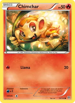 Carta Chimchar de la expansión Tormenta Plasma, número 15/135