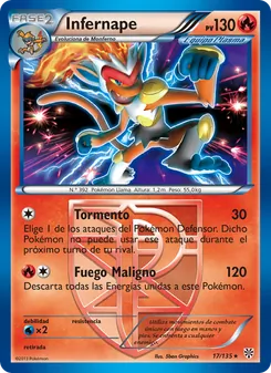 Carta Infernape de la expansión Tormenta Plasma, número 17/135