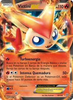 Carta Victini-EX de la expansión Tormenta Plasma, número 18/135