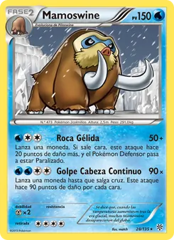 Carta Mamoswine de la expansión Tormenta Plasma, número 28/135