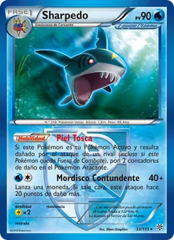 Carta Sharpedo de la expansión Tormenta Plasma, número 33/135