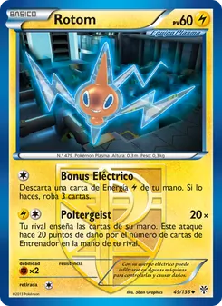 Carta Rotom de la expansión Tormenta Plasma, número 49/135