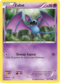 Carta Zubat de la expansión Tormenta Plasma, número 52/135