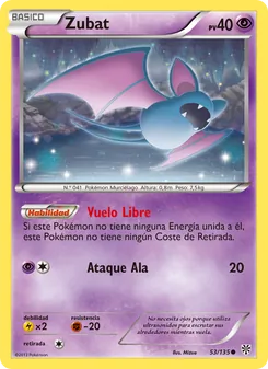 Carta Zubat de la expansión Tormenta Plasma, número 53/135