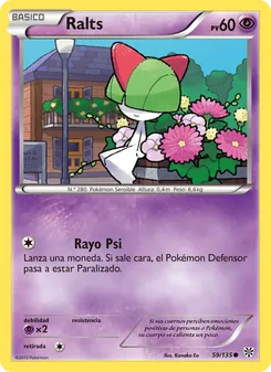 Carta Ralts de la expansión Tormenta Plasma, número 59/135