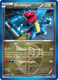 Carta Druddigon de la expansión Tormenta Plasma, número 94/135