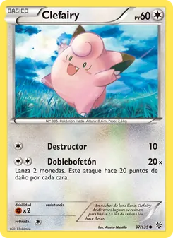 Carta Clefairy de la expansión Tormenta Plasma, número 97/135
