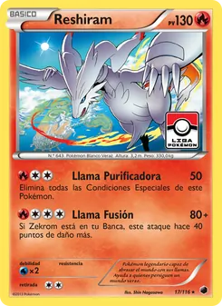 Carta Reshiram de la expansión Glaciación Plasma, número 17/116