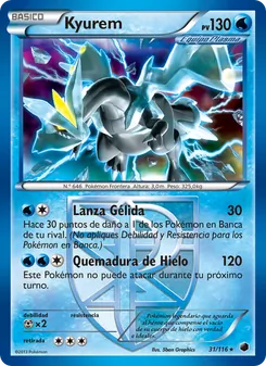 Carta Kyurem de la expansión Glaciación Plasma, número 31/116