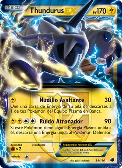 Carta Thundurus-EX de la expansión Glaciación Plasma, número 38/116