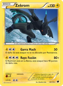 Carta Zekrom de la expansión Glaciación Plasma, número 39/116