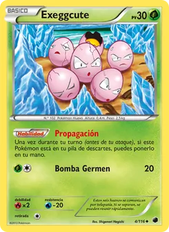 Carta Exeggcute de la expansión Glaciación Plasma, número 4/116