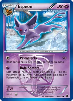 Carta Espeon de la expansión Glaciación Plasma, número 48/116