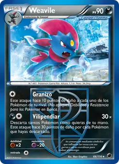 Carta Weavile de la expansión Glaciación Plasma, número 66/116