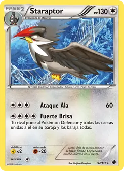 Carta Staraptor de la expansión Glaciación Plasma, número 97/116