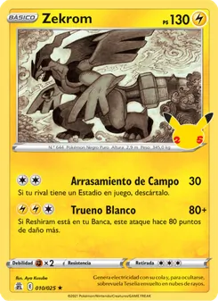 Carta Zekrom de la expansión Celebraciones, número 10/25
