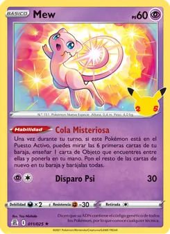 Carta Mew de la expansión Celebraciones, número 11/25