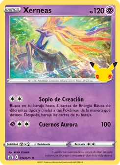 Carta Xerneas de la expansión Celebraciones, número 12/25