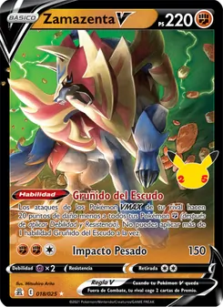 Carta Zamazenta V de la expansión Celebraciones, número 18/25