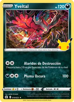 Carta Yveltal de la expansión Celebraciones, número 19/25