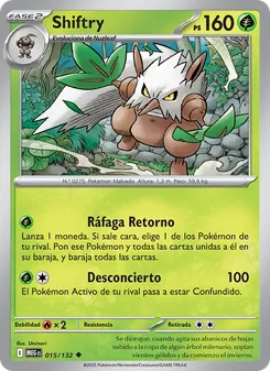 Carta Shiftry de la expansión Megaevolución, número 015/132