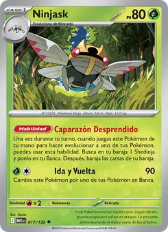 Carta Ninjask de la expansión Megaevolución, número 017/132