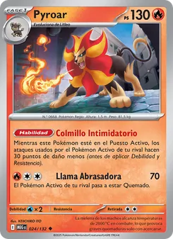 Carta Pyroar de la expansión Megaevolución, número 024/132