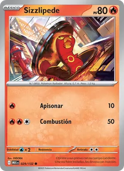Carta Sizzlipede de la expansión Megaevolución, número 029/132