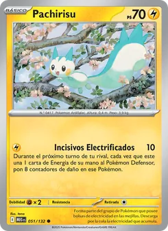 Carta Pachirisu de la expansión Megaevolución, número 051/132