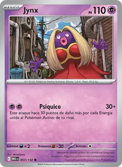 Carta Jynx de la expansión Megaevolución, número 057/132