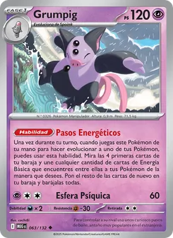 Carta Grumpig de la expansión Megaevolución, número 063/132