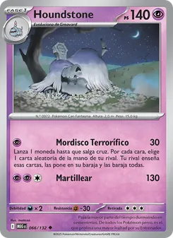Carta Houndstone de la expansión Megaevolución, número 066/132