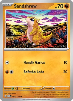 Carta Sandshrew de la expansión Megaevolución, número 068/132