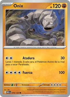 Carta Onix de la expansión Megaevolución, número 070/132
