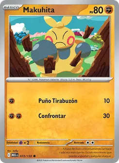 Carta Makuhita de la expansión Megaevolución, número 072/132
