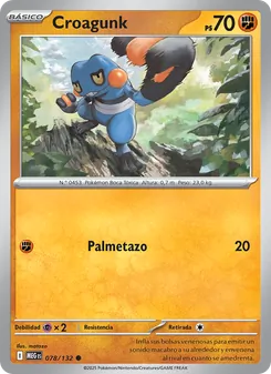 Carta Croagunk de la expansión Megaevolución, número 078/132