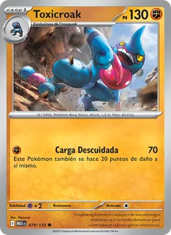 Carta Toxicroak de la expansión Megaevolución, número 079/132