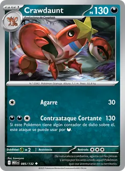 Carta Crawdaunt de la expansión Megaevolución, número 085/132
